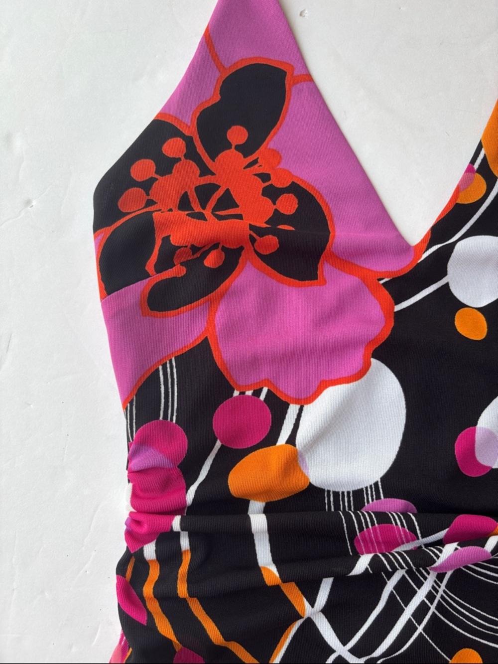 90’s Vintage David Meister Halter Dress Designer Retro Y2K Asymmetrical Midi - Picture 7 of 17